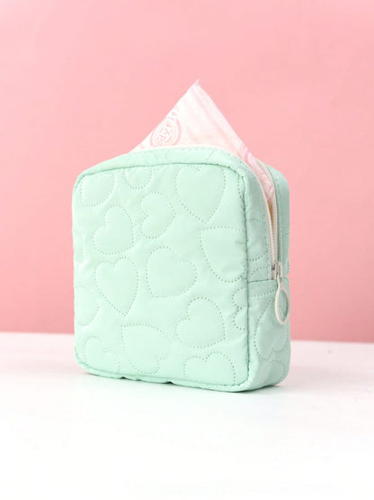 Candy color square glossy cosmetic bag