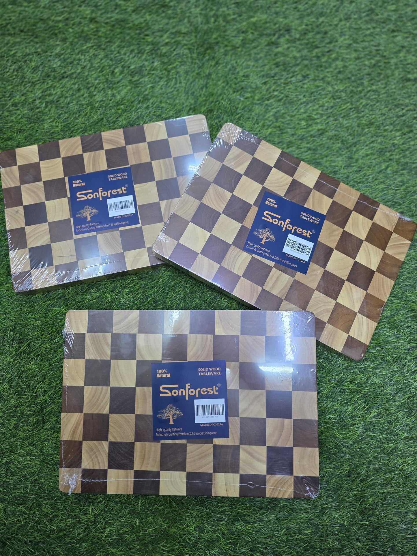 Acacia Wood Checkerboard Cutting Board