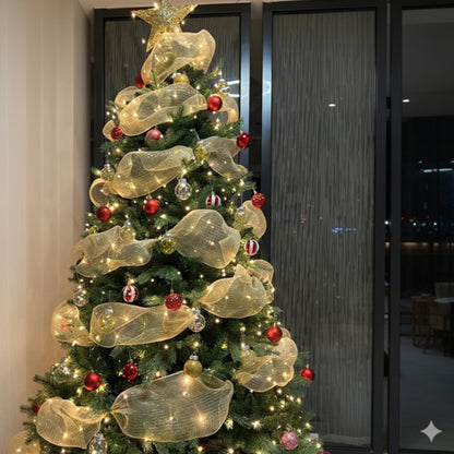 53cm 10 Yards Mesh Ribbon DIY Xmas Tree Glitter Mesh Roll