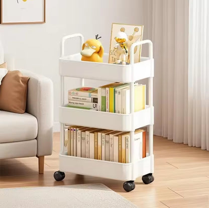 3Layer metallic storage trolley rack