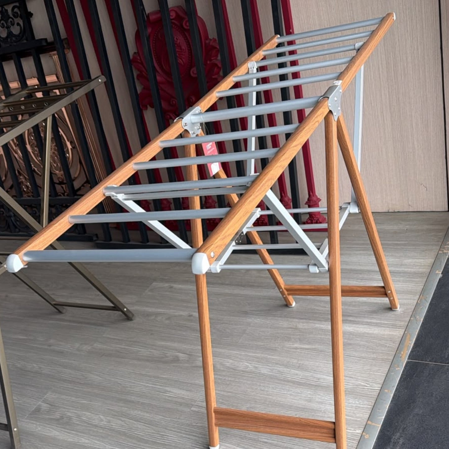 Outdoor Wooden and Aluminum Drying Rack