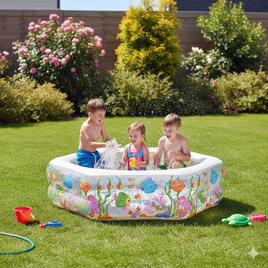Hexagonal inflatable pool