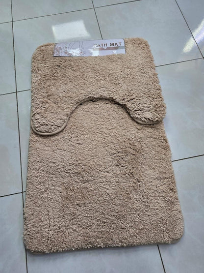 2Pcs  Plush bath mat set