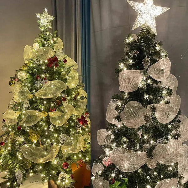 26cm 10 Yards Mesh Ribbon DIY Christmas mas Tree Glitter Mesh Roll
