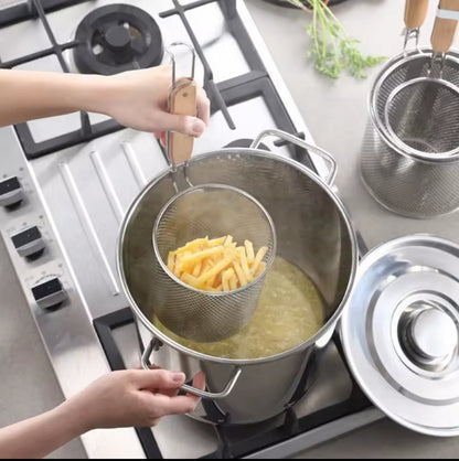 Stainless steel fry mesh colander food strainers
