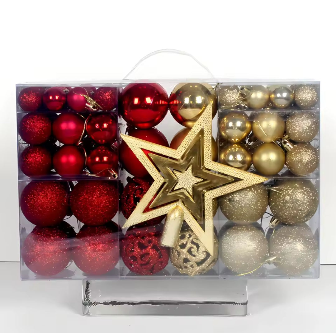 101 Christmas balls with topper