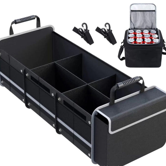 2 in 1 collapsible car boot organizer