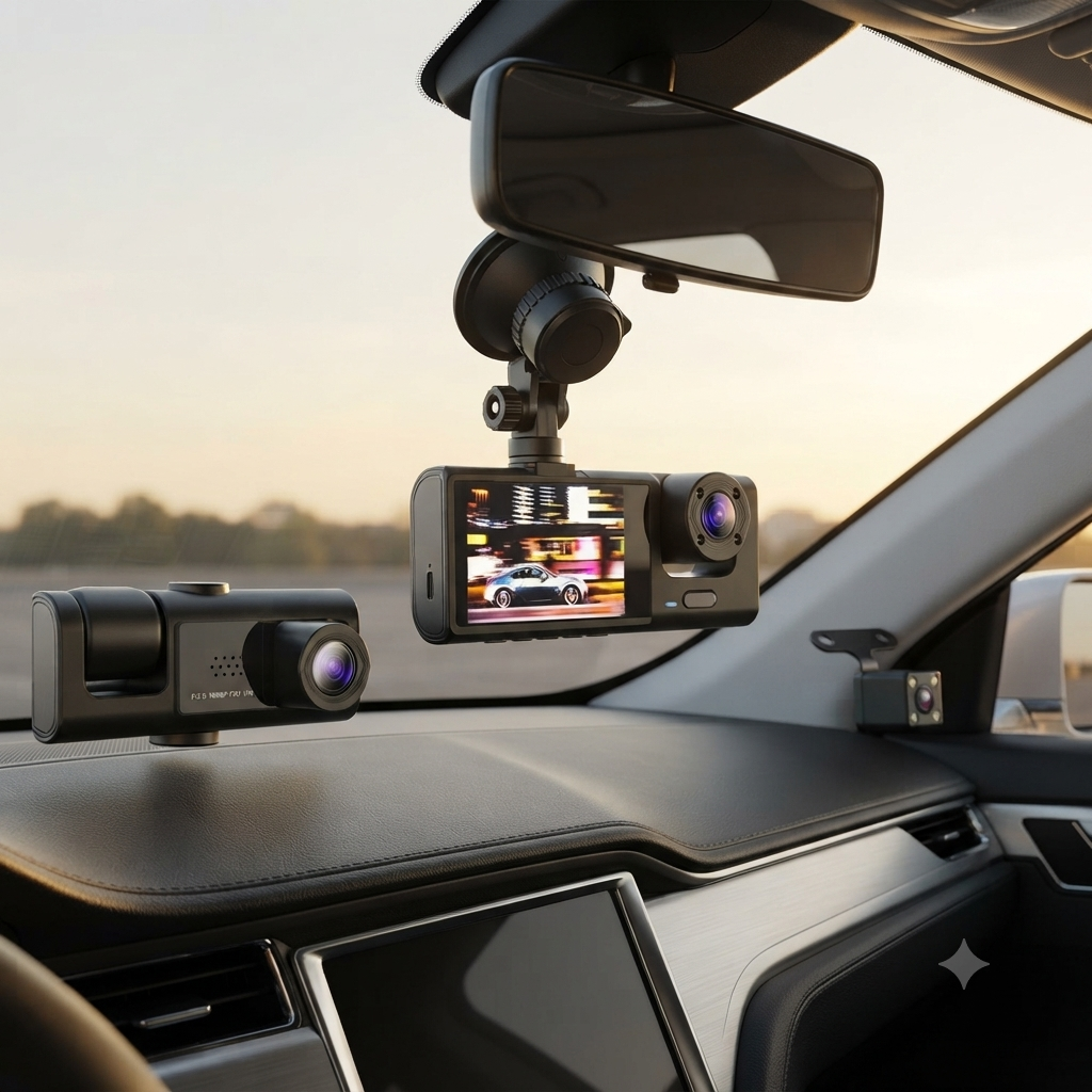 Front/Rear/Inside Video Recorder Camera G-sensor HD 1080P Car Dual Lens Dash Cam