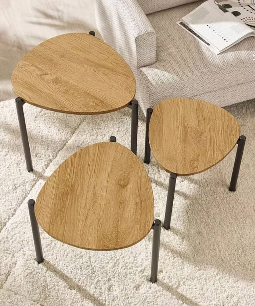 3Pcs Oblong Shaped Nesting Tables