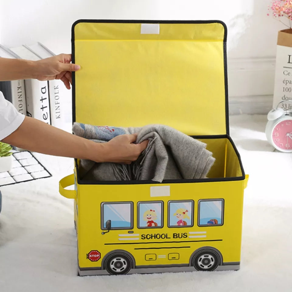 Dust Proof Cartoon Themed Foldable Toy Basket