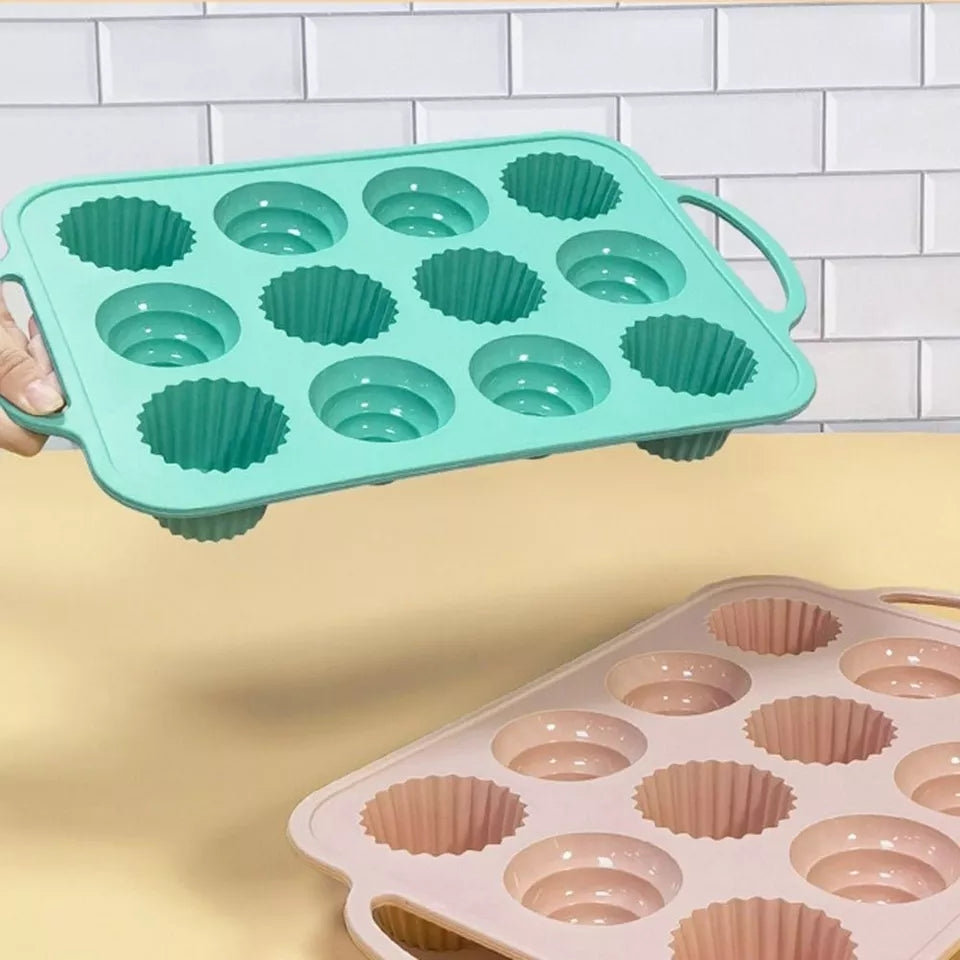 12Holes Silicone Baking Tin