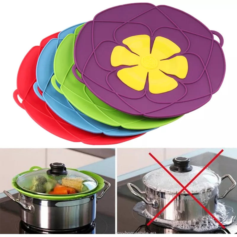 Multifunctional Silicone Lid Spill Stopper Cooking Steamer