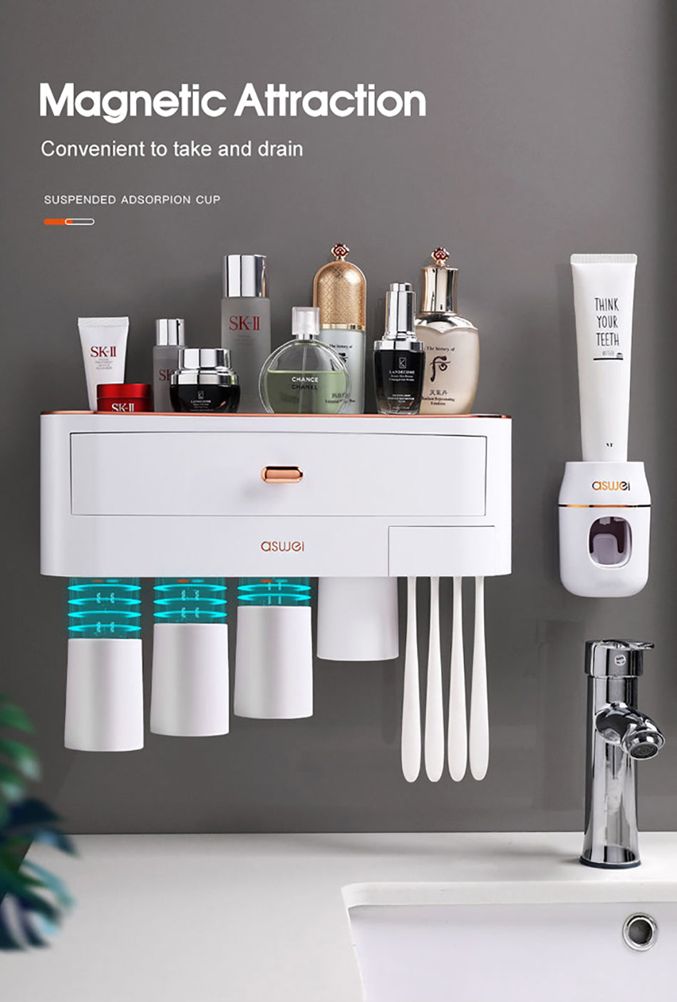 4 Cups Luxury Toothbrush Holder