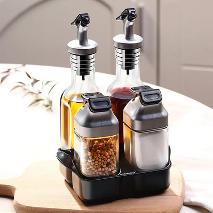 Oil Vinegar Dispenser/ pepper salt storage