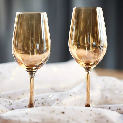 6pc Gold Wine Glasses