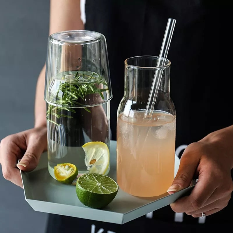 Bedside Night Water Bottle with Glass