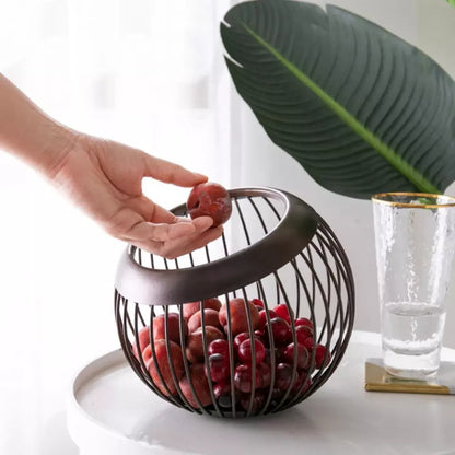 Spherical Metallic Fruit Basket