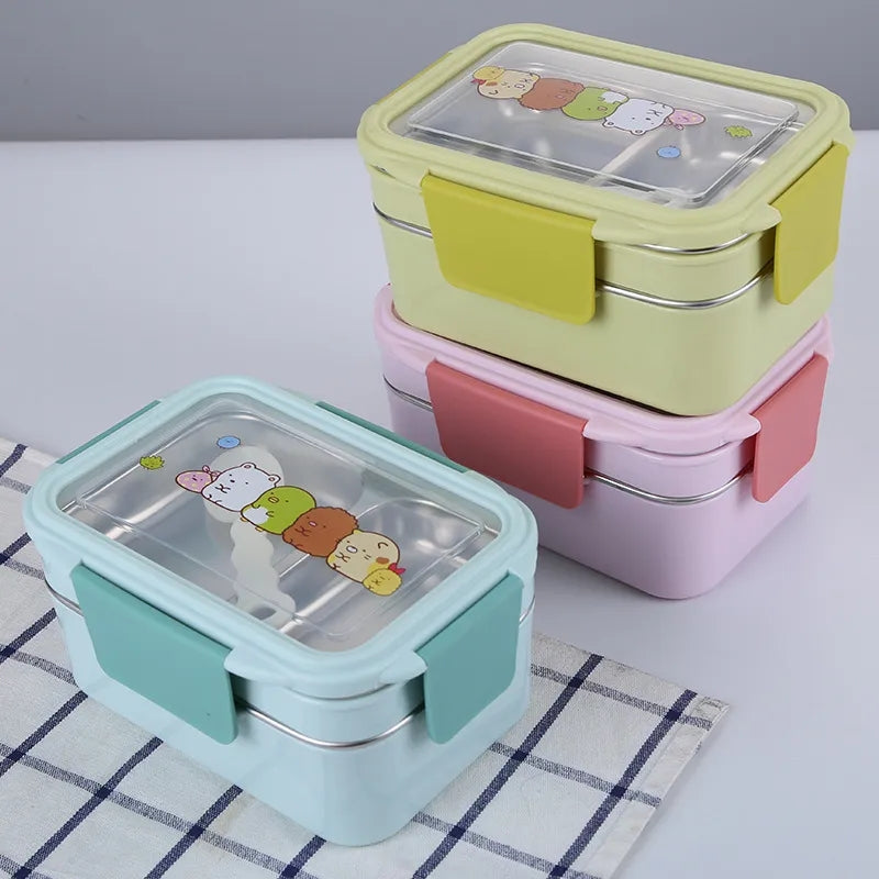 Double Layered Stainless Steel Lunch Box