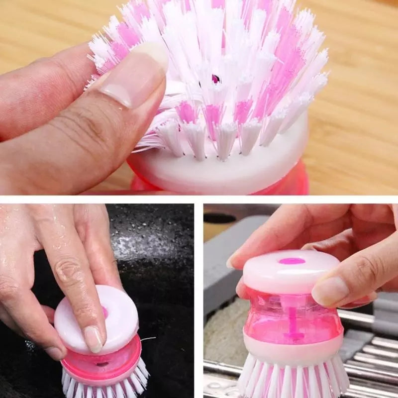 Dish Wash Brush with Auto Detergent Press