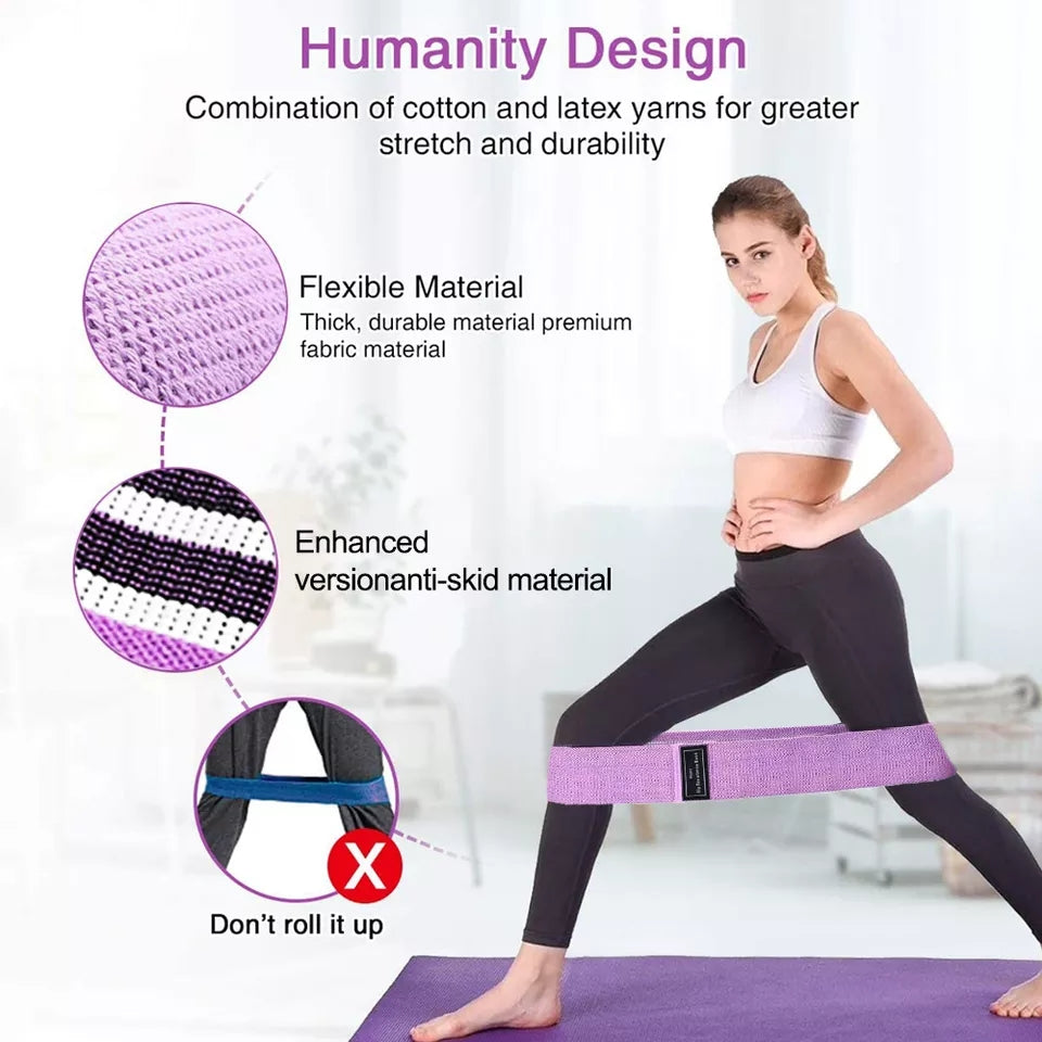 3Pcs Booty Bands Fabric Resistance Glute Bands