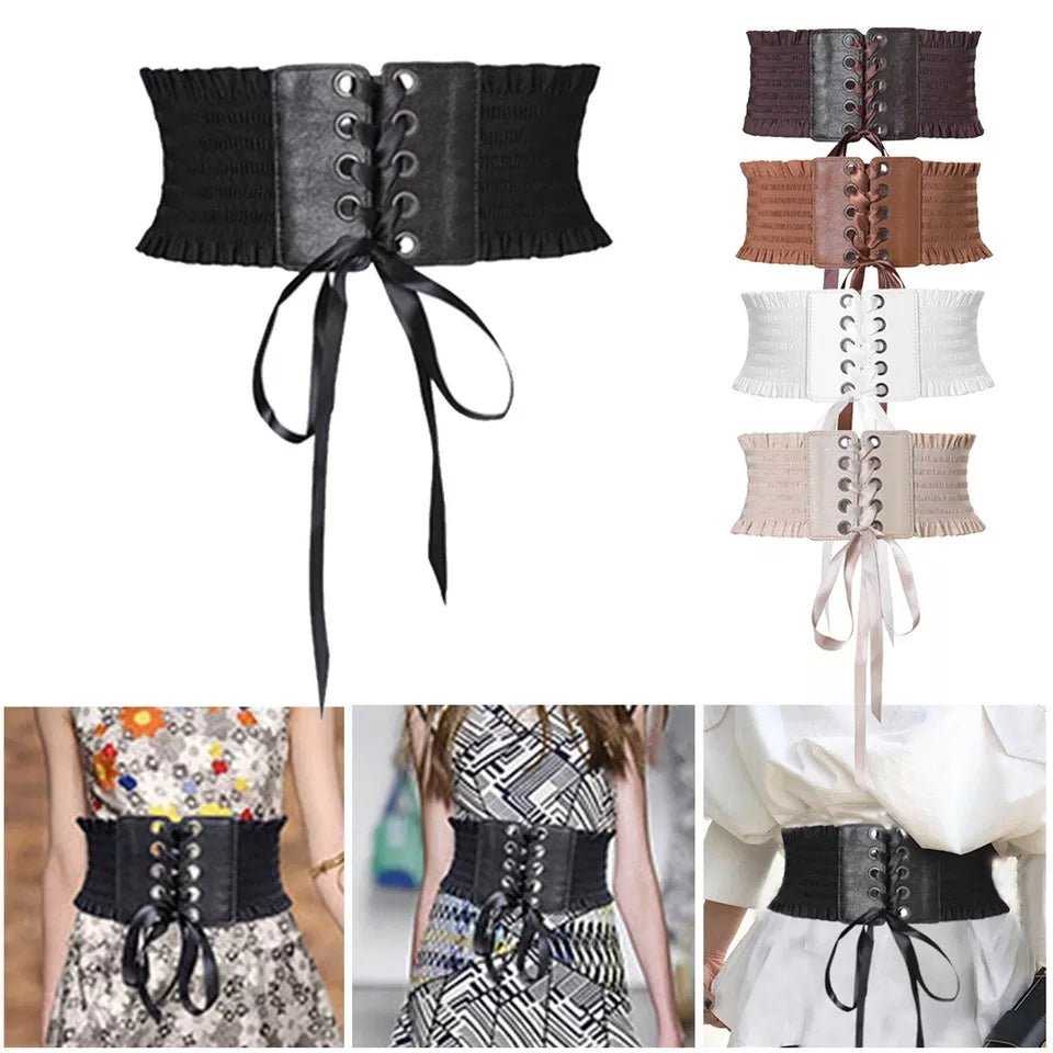 Women Waist Band Stretch Bowknot Waistbelt