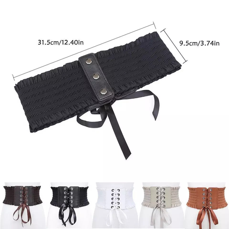 Women Waist Band Stretch Bowknot Waistbelt