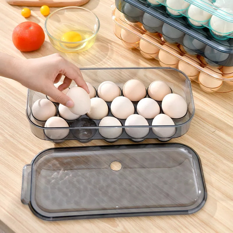 Transparent Single Layer with Lid Stackable Egg Containers