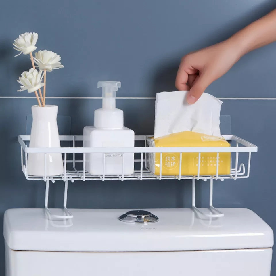 Wall Mounted Self Adhesive Bathroom/Toilet Storage Rack