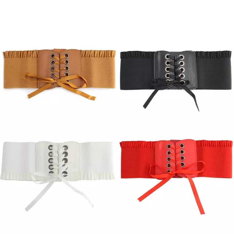 Women Waist Band Stretch Bowknot Waistbelt