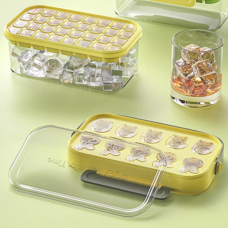 Double Layer 4 in 1 Ice Cube Tray with Lid