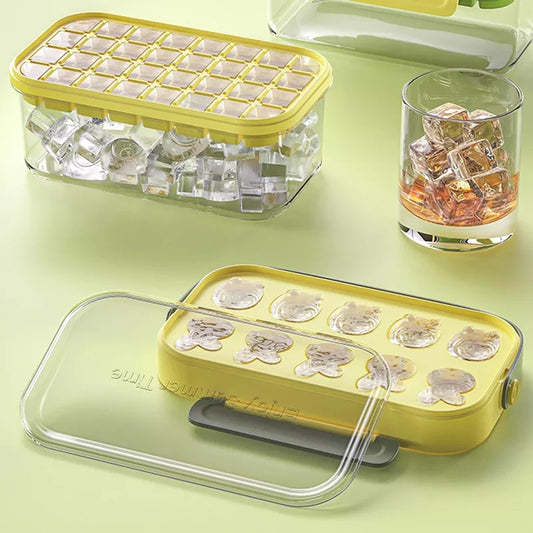 Double Layer 4 in 1 Ice Cube Tray with Lid