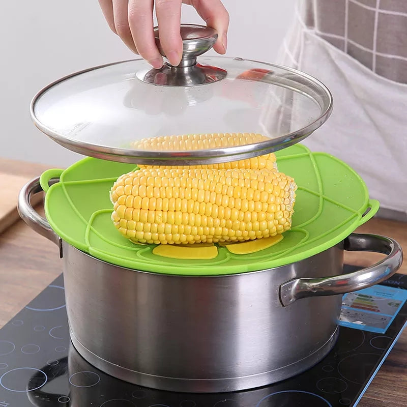 Multifunctional Silicone Lid Spill Stopper Cooking Steamer