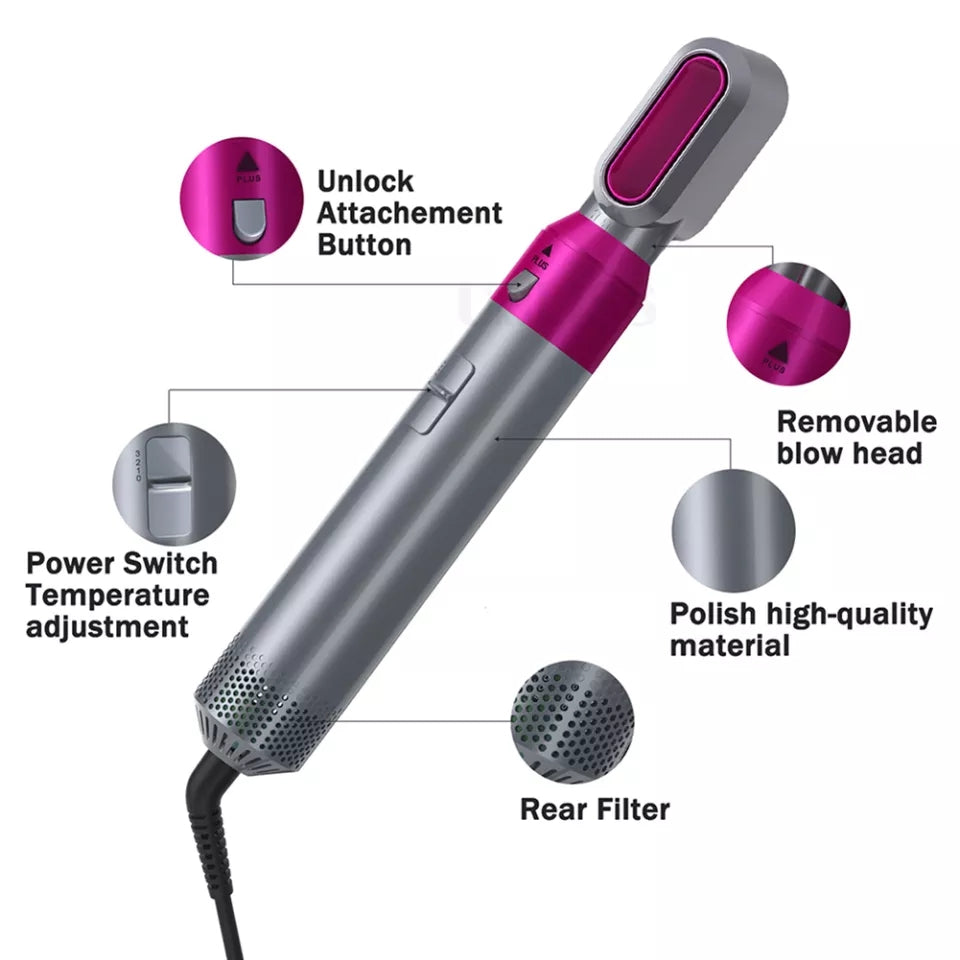 5 In 1 Hot Air Curling Tong Hair Styler Set
