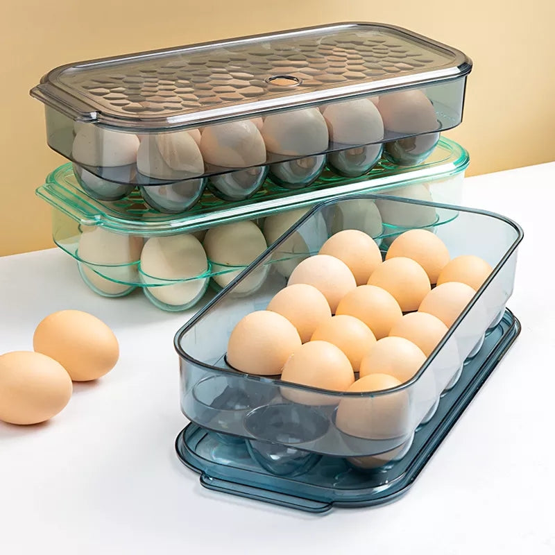 Transparent Single Layer with Lid Stackable Egg Containers