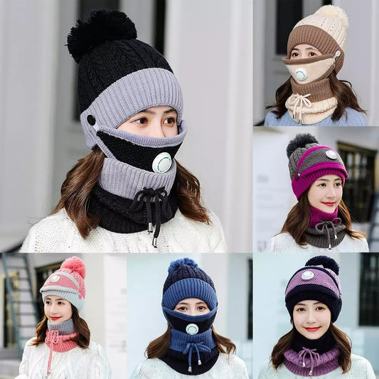 Windproof winter marvin scarf set
