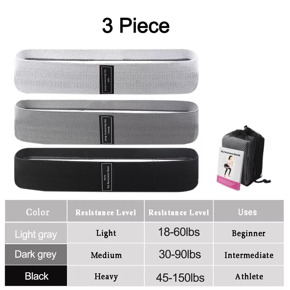 3Pcs Booty Bands Fabric Resistance Glute Bands