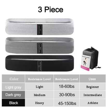 3Pcs Booty Bands Fabric Resistance Glute Bands