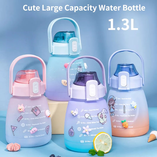 Motivational Water Bottles with 3D Stickers