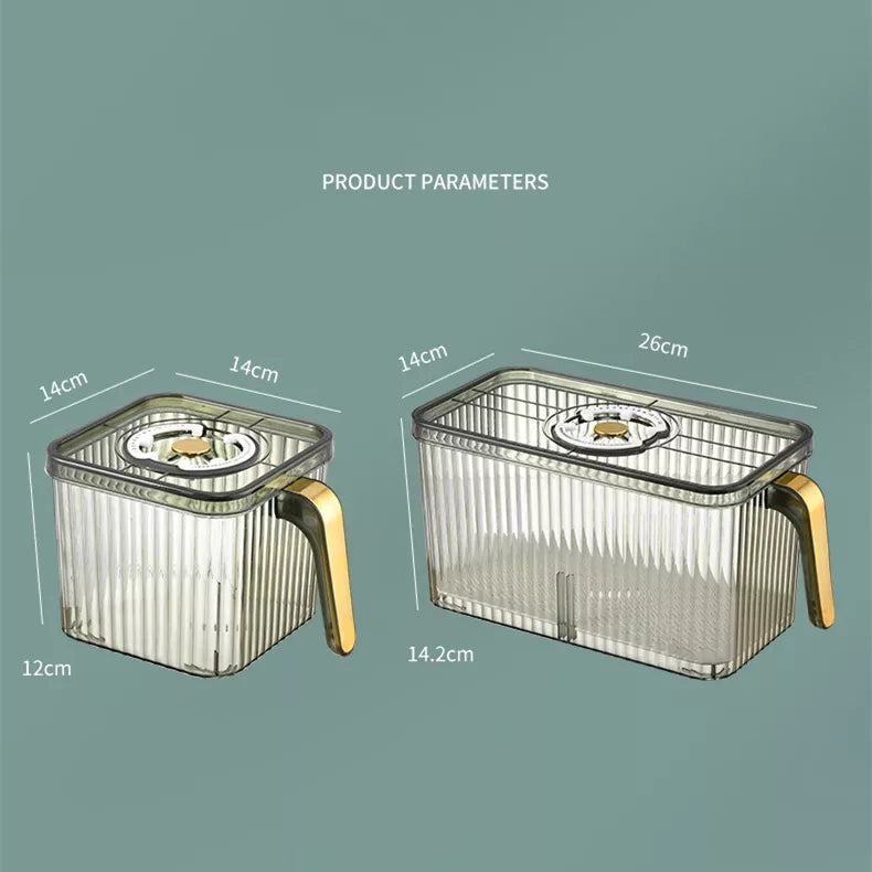 4L Fridge Storage Containers with Gold Handle