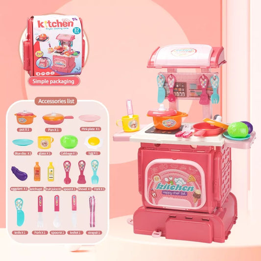 Kids Pretend Kitchen Set In A Backpack