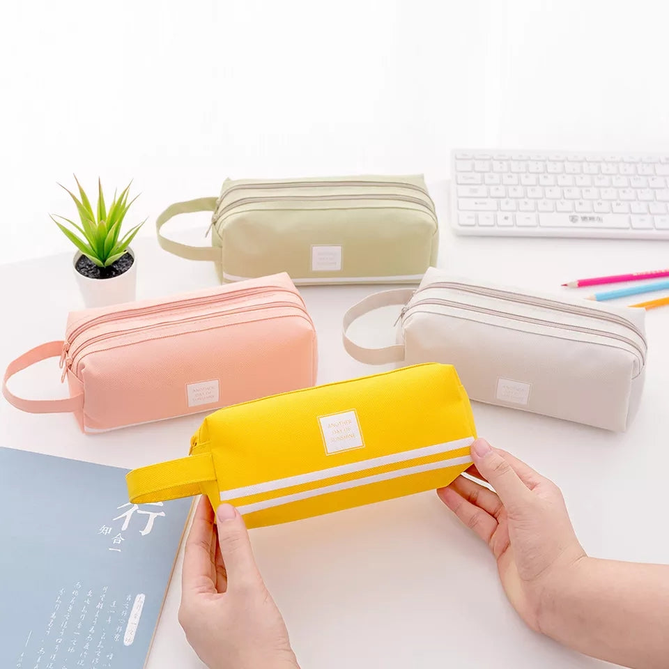 Double Zipper Pencil Case