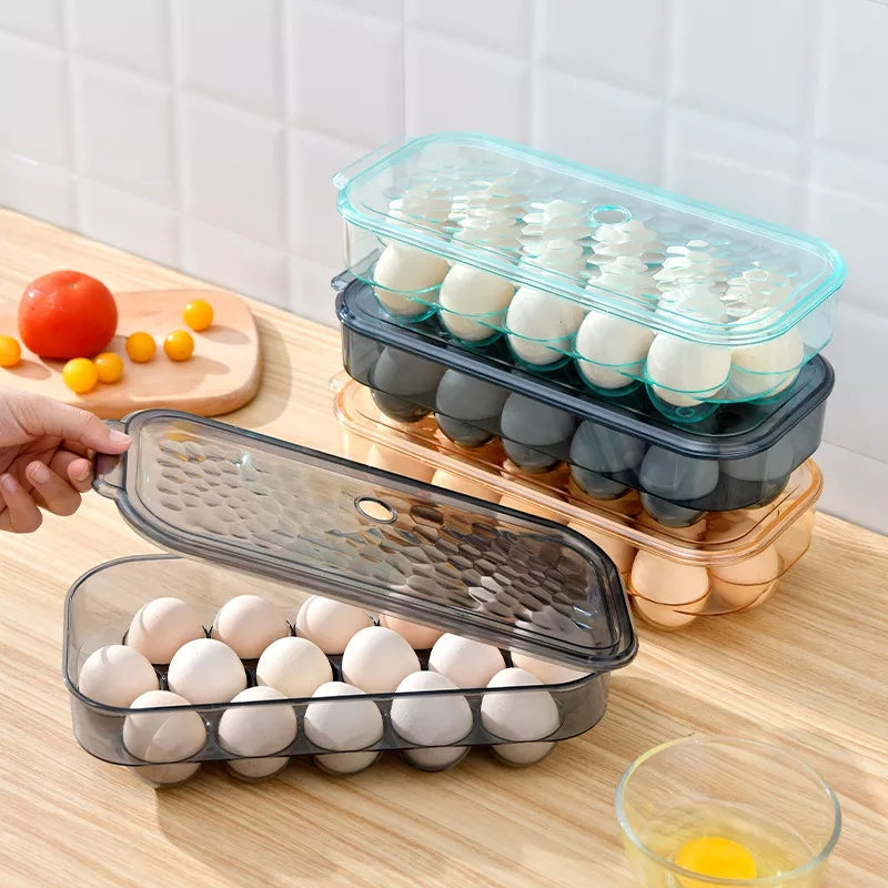 Transparent Single Layer with Lid Stackable Egg Containers