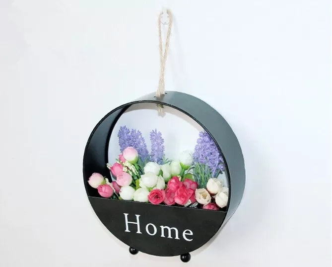 Wrought Iron Wall Hanging Floral Basket