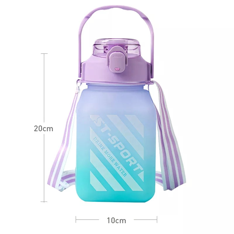 1300ML Frosted Bottle With Straw