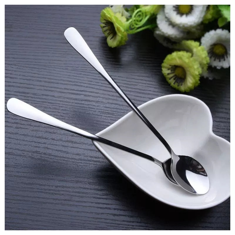 Slender Set Of 6 Long Tea Spoons