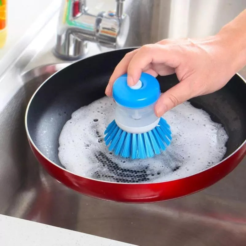 Dish Wash Brush with Auto Detergent Press