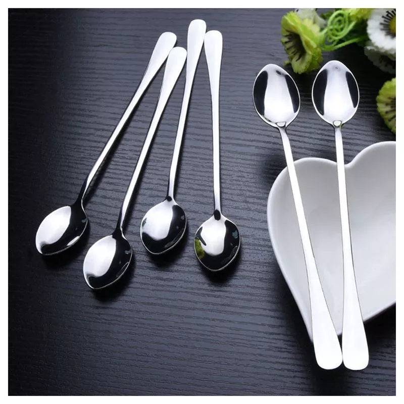 Slender Set Of 6 Long Tea Spoons