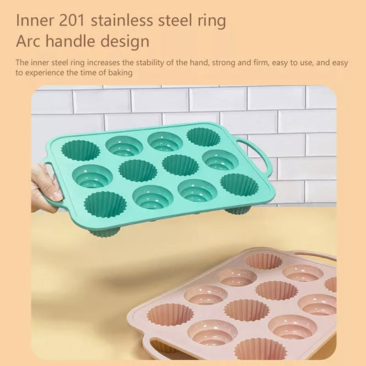 12Holes Silicone Baking Tin