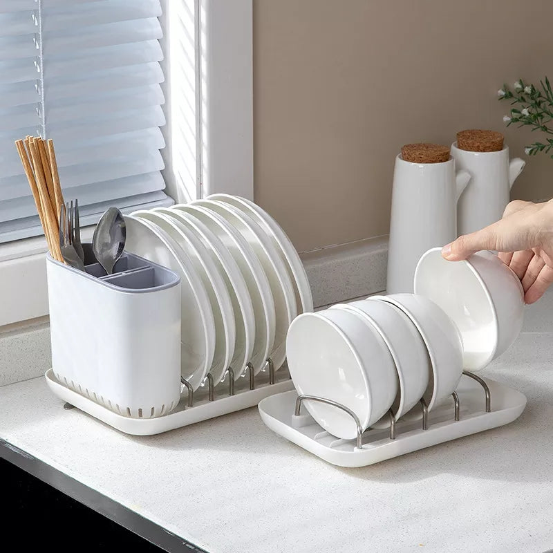 Plate Holder with Cutlery Organizer