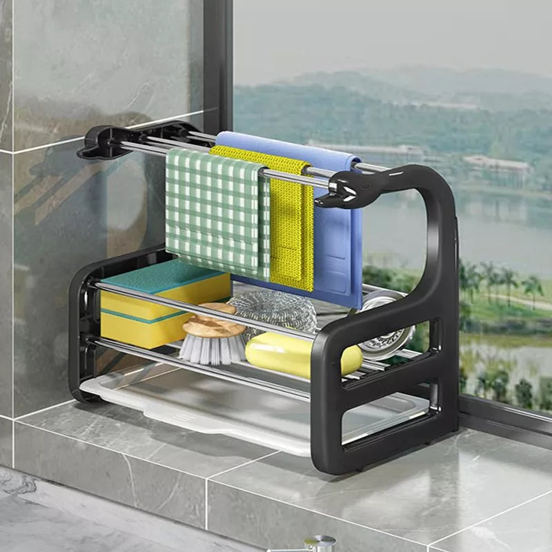 2 Tier Retractable Kitchen Drying Rack